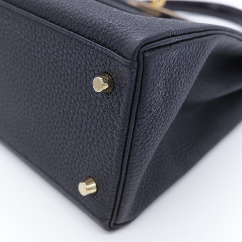 Hermès 愛馬仕 Kelly 28 黑色 Togo 小牛皮 金扣手提斜背兩用包-9