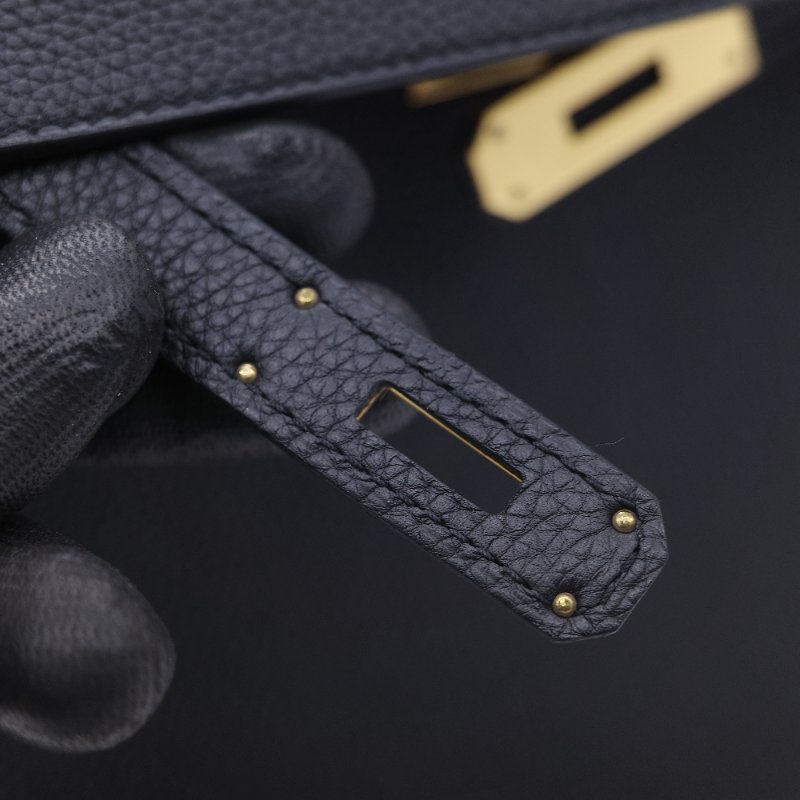 Hermès 愛馬仕 Kelly 28 黑色 Togo 小牛皮 金扣手提斜背兩用包-18
