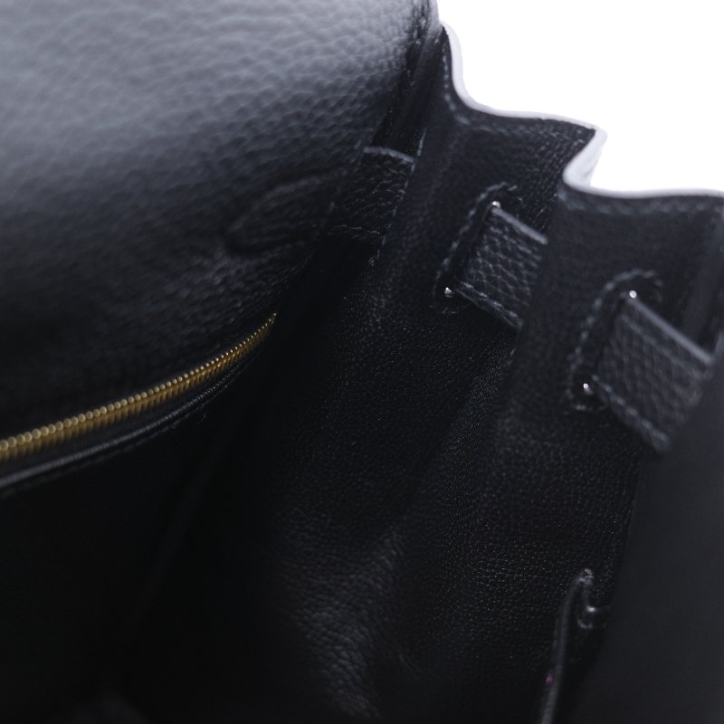 Hermès 愛馬仕 Kelly 28 黑色 Togo 小牛皮 金扣手提斜背兩用包-22