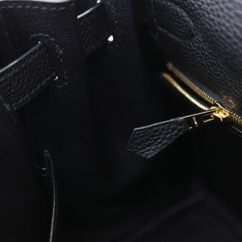 Hermès 愛馬仕 Kelly 28 黑色 Togo 小牛皮 金扣手提斜背兩用包-23