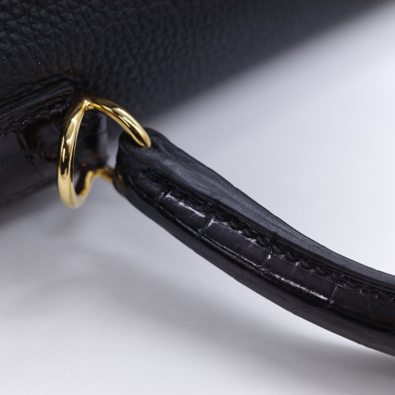 Hermès 愛馬仕 Kelly 28 黑色 Togo 小牛皮 金扣手提斜背兩用包-25