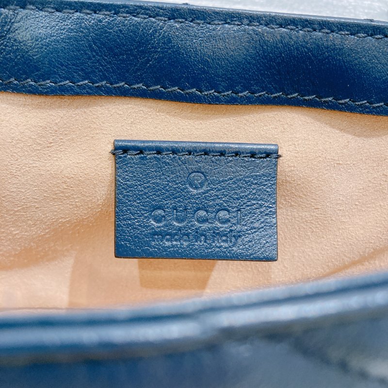 TW4761 Gucci 古馳 迷你經典款 藍色拼白色 GG Marmont Crossbody Bag Blue/White x PHW-10