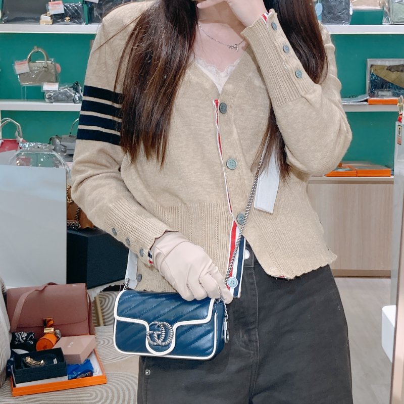 TW4761 Gucci 古馳 迷你經典款 藍色拼白色 GG Marmont Crossbody Bag Blue/White x PHW-13