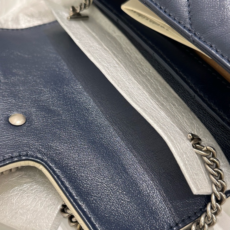 TW4761 Gucci 古馳 迷你經典款 藍色拼白色 GG Marmont Crossbody Bag Blue/White x PHW-15