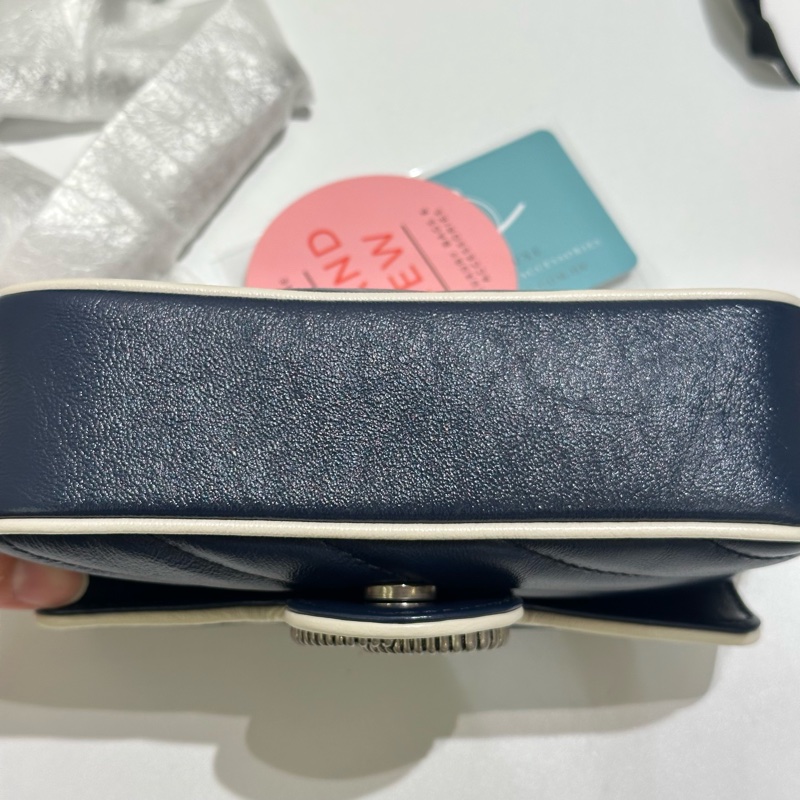 TW4761 Gucci 古馳 迷你經典款 藍色拼白色 GG Marmont Crossbody Bag Blue/White x PHW-22