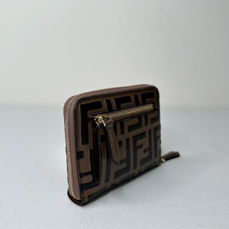 FENDI 全新FF Diamonds拉鍊短夾-5