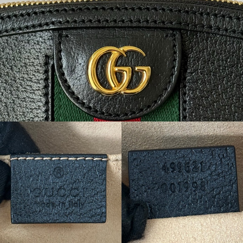 GUCCI 古馳 黑色OPHIDIA系列斜背包 499621-7