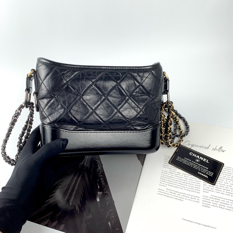 Chanel流浪包小號黑金 有防塵袋/保卡-0