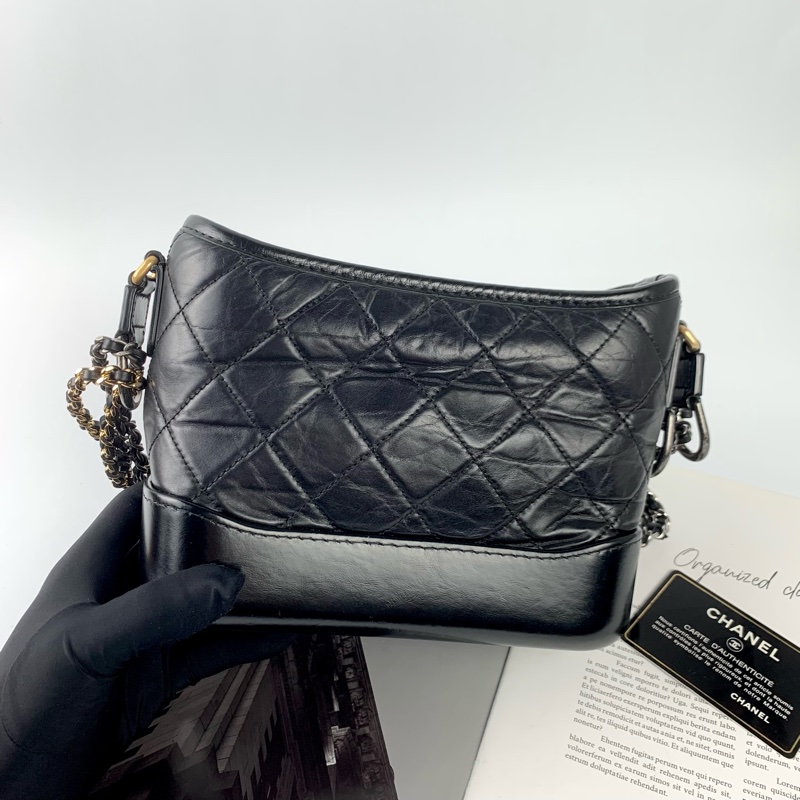 Chanel流浪包小號黑金 有防塵袋/保卡-4