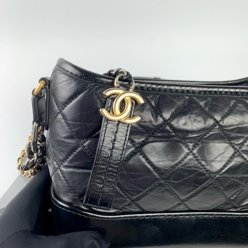 Chanel流浪包小號黑金 有防塵袋/保卡-7