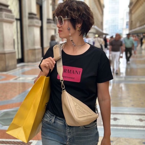 Prada Triangle二合一三角包 奶茶色 銀扣 可調節肩帶27*15*11 98新配件肩帶 零錢包 塵袋