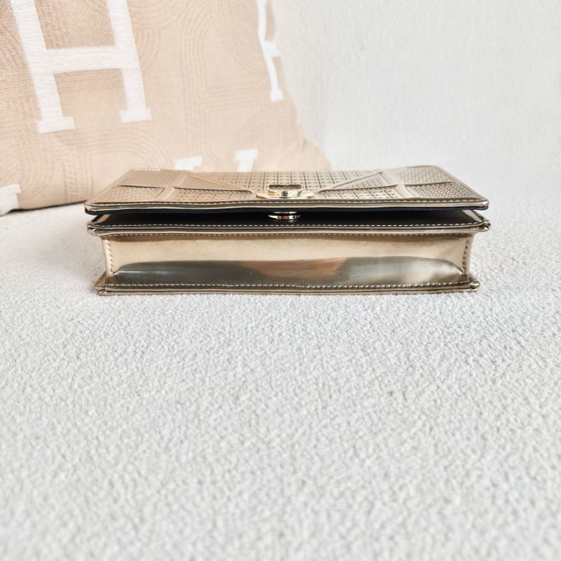 Dior Diorma Woc盾牌鏈條包 香檳金 牛皮19*12*4  98新配件鏈條 塵袋-4