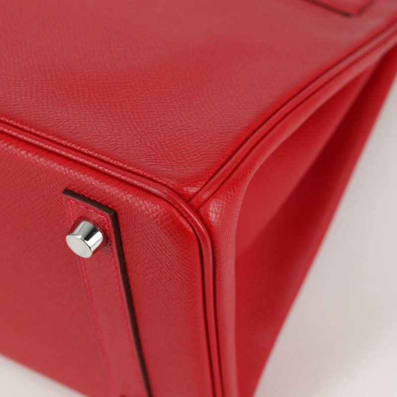 【日本直送】愛馬仕 Birkin 30 手提包，紅色銀色皮革，正品，貨號 134875SM-16