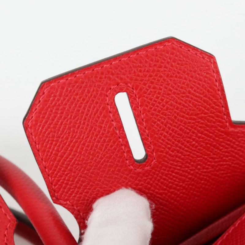 【日本直送】愛馬仕 Birkin 30 手提包，紅色銀色皮革，正品，貨號 134875SM-24