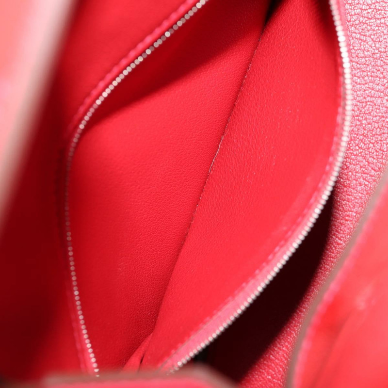 【日本直送】愛馬仕 Birkin 30 手提包，紅色銀色皮革，正品，貨號 134875SM-29