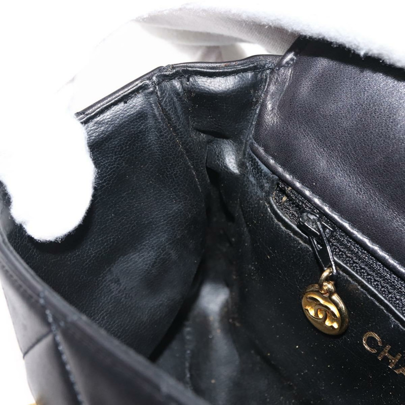 【日本直送】香奈兒 Matelasse 腰包 黑色 金色 CC 標誌 Auth 146618-21