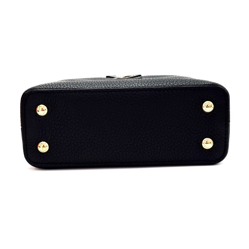 LV Capucinesmini黑金手提斜背包20*13*8 98新配件盒子 塵袋-3