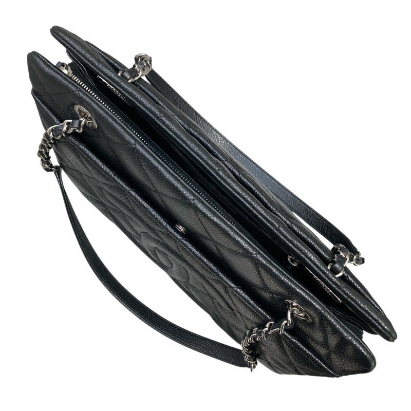 CHANEL 香奈兒 A67294 鍊條 荔枝皮革 托特包 黑色-5