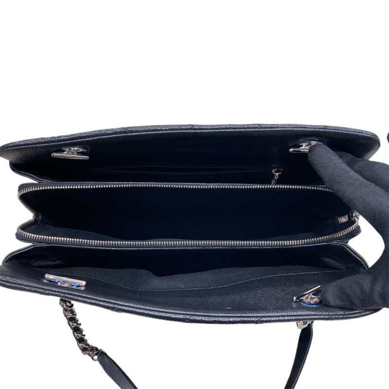 CHANEL 香奈兒 A67294 鍊條 荔枝皮革 托特包 黑色-6