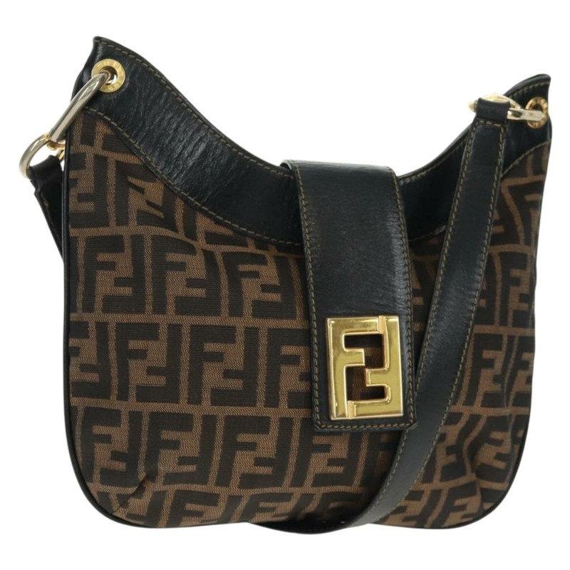 【日本直送】FENDI Zucca帆布單肩包 黑色 棕色 正品 162393-0