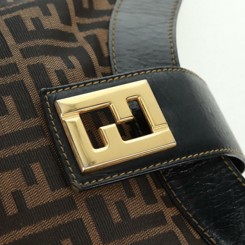 【日本直送】FENDI Zucca帆布單肩包 黑色 棕色 正品 162393-14