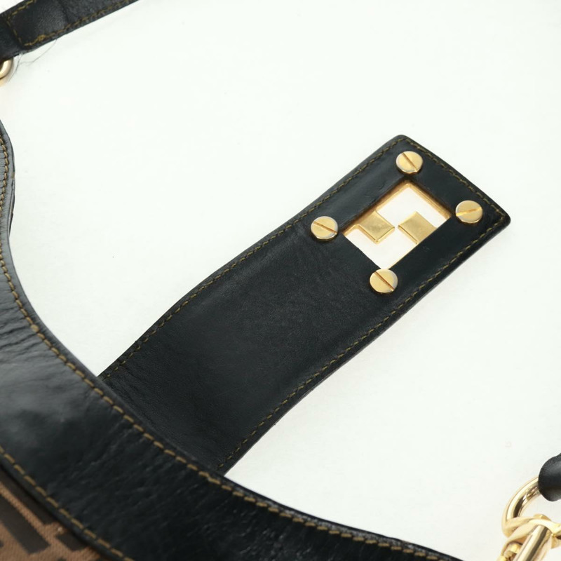 【日本直送】FENDI Zucca帆布單肩包 黑色 棕色 正品 162393-15