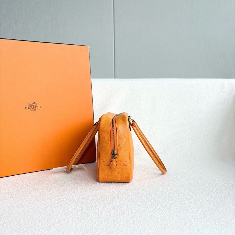 Hermes mini plume手提包橙色金扣 Epsom皮98新配件塵袋20*15*7-4