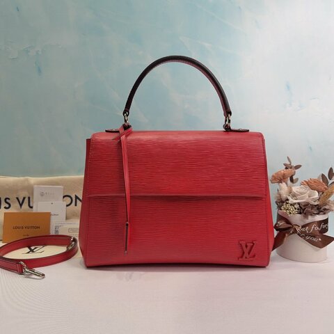 LV CLUNY Epi紅色翻蓋手提肩背包