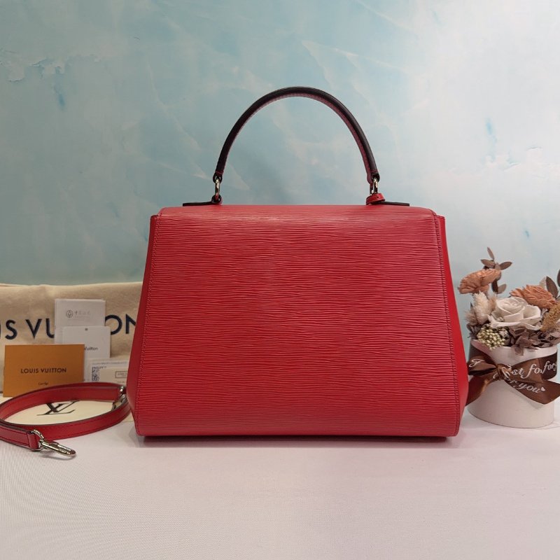 LV CLUNY Epi紅色翻蓋手提肩背包-1