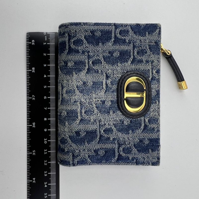 Dior Montaigne 蒙田老花牛仔短款皮夾-6