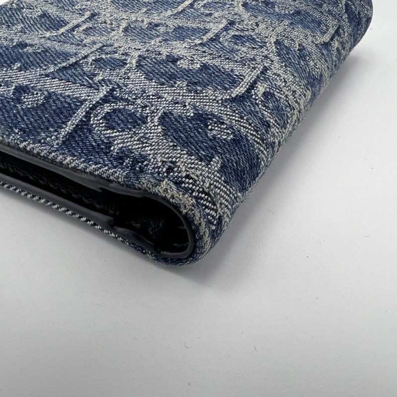 Dior Montaigne 蒙田老花牛仔短款皮夾-10