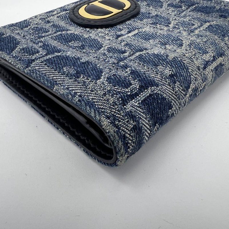 Dior Montaigne 蒙田老花牛仔短款皮夾-12