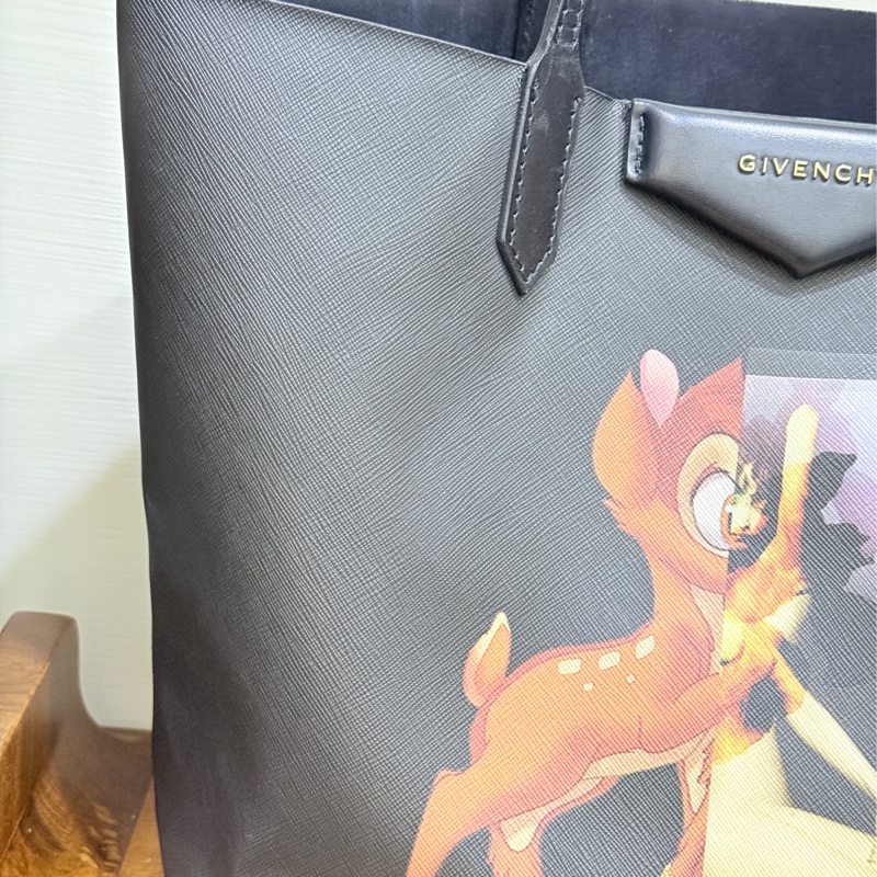 甜售私物🖤Givenchy小鹿班比 黑色 防刮牛皮 肩背 托特包 購物包 旅行包 通勤 上學-1