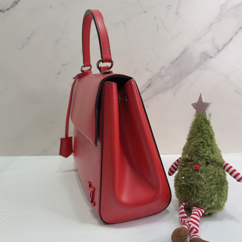 LV CLUNY 紅色Epi翻蓋手提肩背包-2