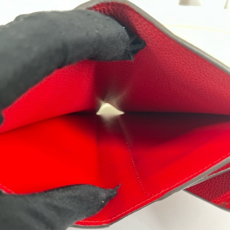 LV路易威登 紅色全皮壓紋信封錢包 卡位多 容量大 亮眼便攜-15