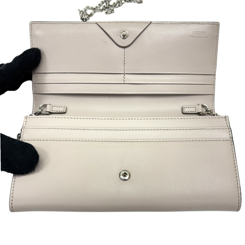 灰色 牛皮 鍊帶 Hypnoteyes 長夾【FENDI 芬迪】 8M0365-4
