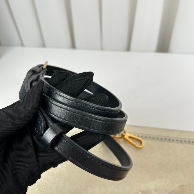 LV路易威登 20年票 Cannes 芯片編碼共存 經典棕色老花發財桶 塗層帆布拼牛皮飾邊 水桶包單肩斜挎手提包-20