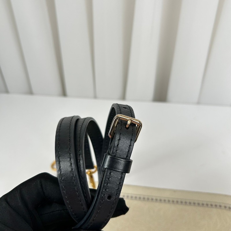 LV路易威登 20年票 Cannes 芯片編碼共存 經典棕色老花發財桶 塗層帆布拼牛皮飾邊 水桶包單肩斜挎手提包-21