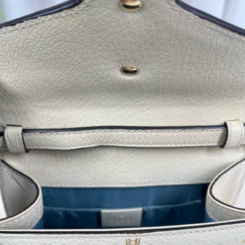 GUCCI古馳 Sylvie 塞爾維亞限定小蜜蜂包 白色燙金星星 紅藍織帶 金色五金 帶兩根肩帶 藍色內裡 容量可觀 日常通勤都適合-16