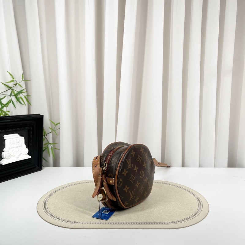 LV路易威登 經典老花滿印拉鍊開合 棕色塗層帆布拼牛皮 單肩斜挎包 經典小圓餅設計 肩帶可調節 休閒百搭-2