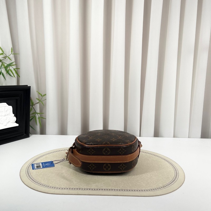 LV路易威登 經典老花滿印拉鍊開合 棕色塗層帆布拼牛皮 單肩斜挎包 經典小圓餅設計 肩帶可調節 休閒百搭-4