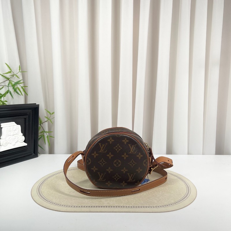 LV路易威登 經典老花滿印拉鍊開合 棕色塗層帆布拼牛皮 單肩斜挎包 經典小圓餅設計 肩帶可調節 休閒百搭-6