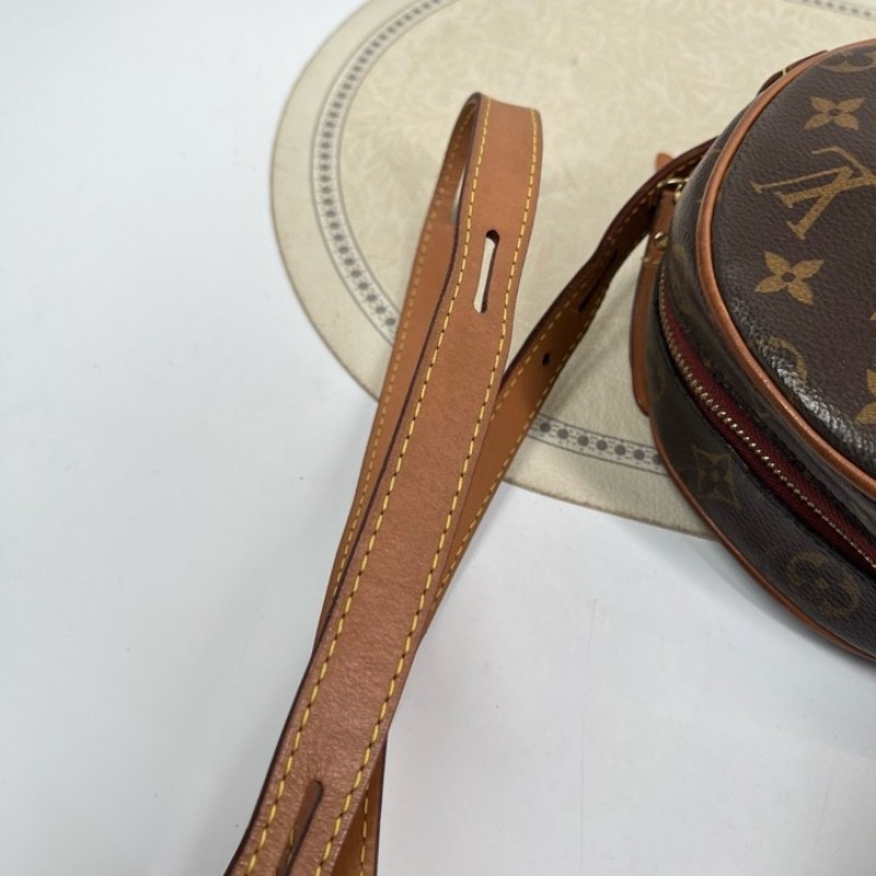 LV路易威登 經典老花滿印拉鍊開合 棕色塗層帆布拼牛皮 單肩斜挎包 經典小圓餅設計 肩帶可調節 休閒百搭-16