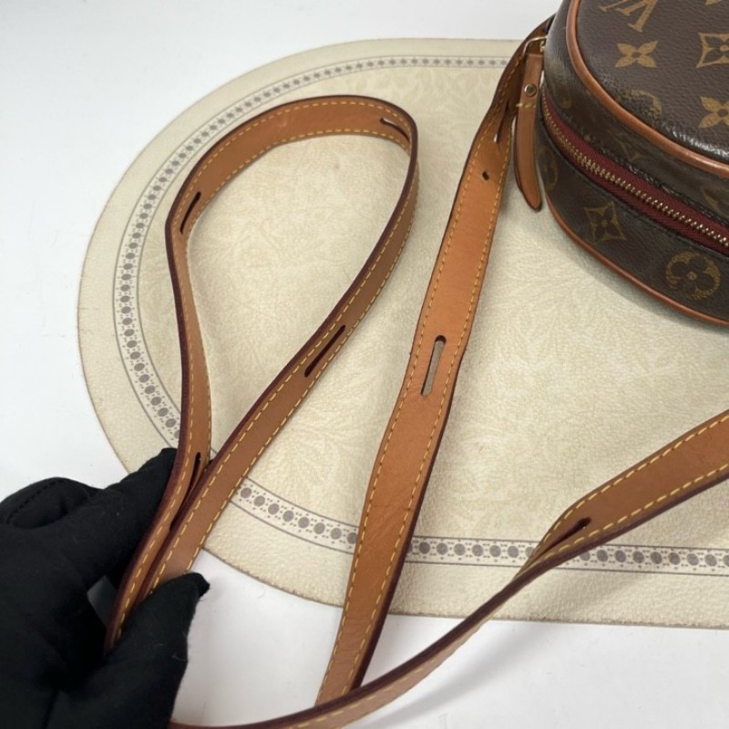 LV路易威登 經典老花滿印拉鍊開合 棕色塗層帆布拼牛皮 單肩斜挎包 經典小圓餅設計 肩帶可調節 休閒百搭-18