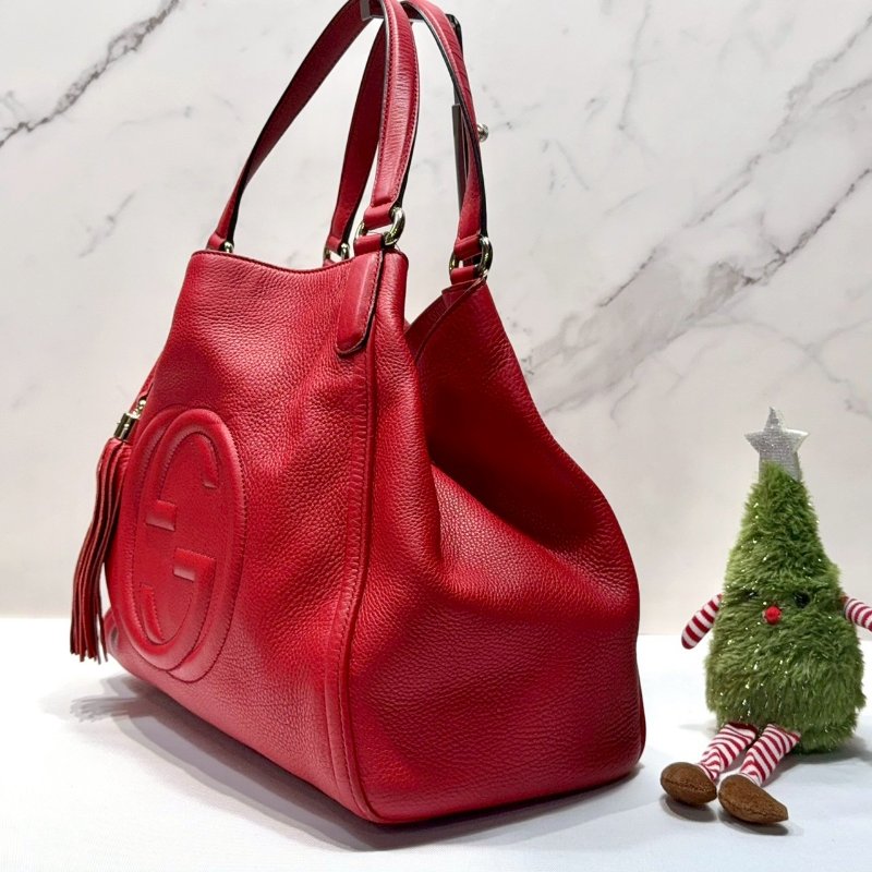 GUCCI SOHO荔枝牛流蘇手提包-3