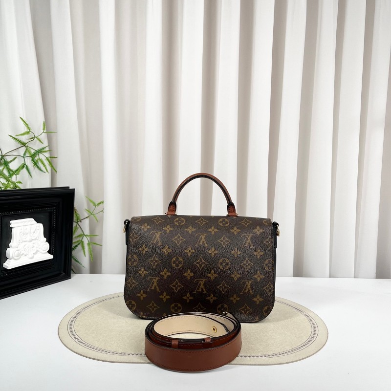 LV路易威登 鎖頭郵差包 拉鍊順滑 內裡乾淨 容量實用 日常出門百搭 肩帶可調節 可單肩可斜挎-6