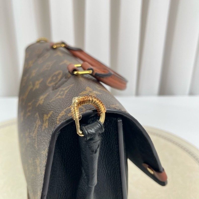 LV路易威登 鎖頭郵差包 拉鍊順滑 內裡乾淨 容量實用 日常出門百搭 肩帶可調節 可單肩可斜挎-16