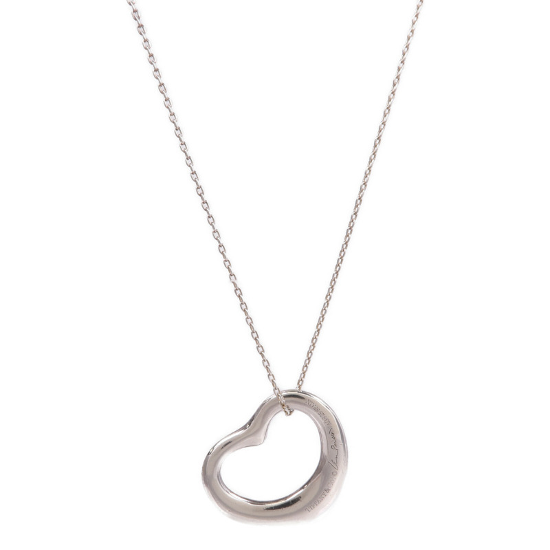 TIFFANY＆CO 925純銀Elsa Peretti Open Heart Necklace項鍊-1