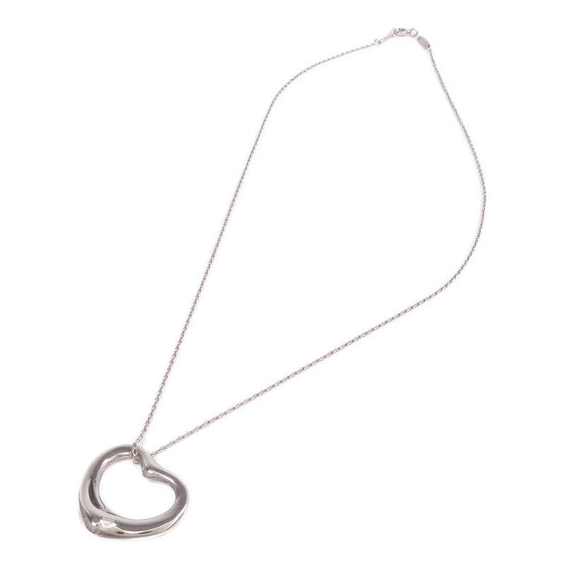 TIFFANY＆CO 925純銀Elsa Peretti Open Heart Necklace項鍊-3