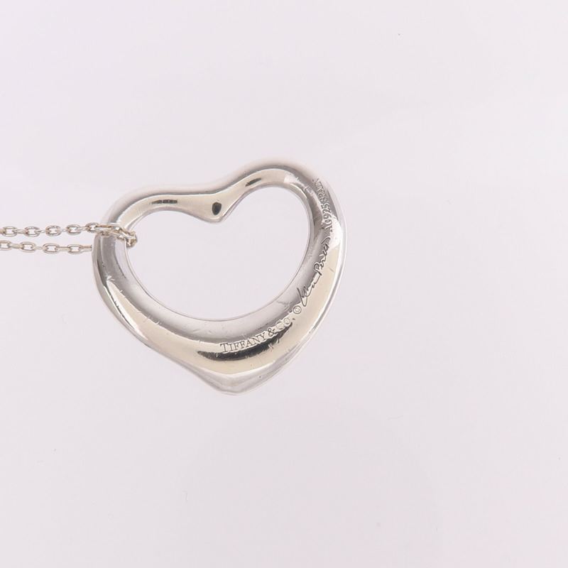 TIFFANY＆CO 925純銀Elsa Peretti Open Heart Necklace項鍊-8